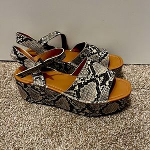 JustFab Faux Snakeskin Sandals